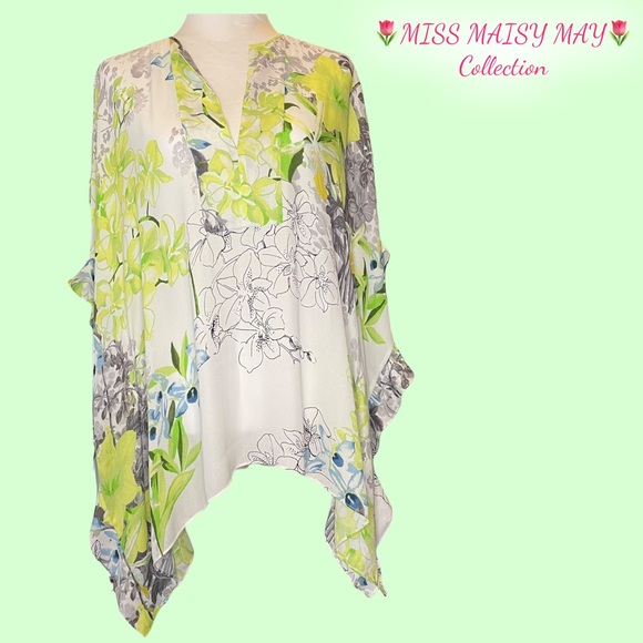 BCBG, Gorgeous flowy top with impeccably flirty lines and forgiveness, Size M/L - Picture 5 of 12